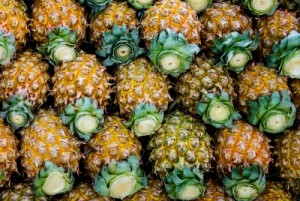 Pineapples on the market